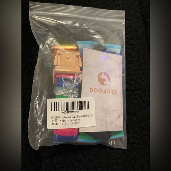 DOGWONG Rainbow Cotton Dog Collar and Bow Rainbow Pride Dog Collar large - Picture 7 of 8